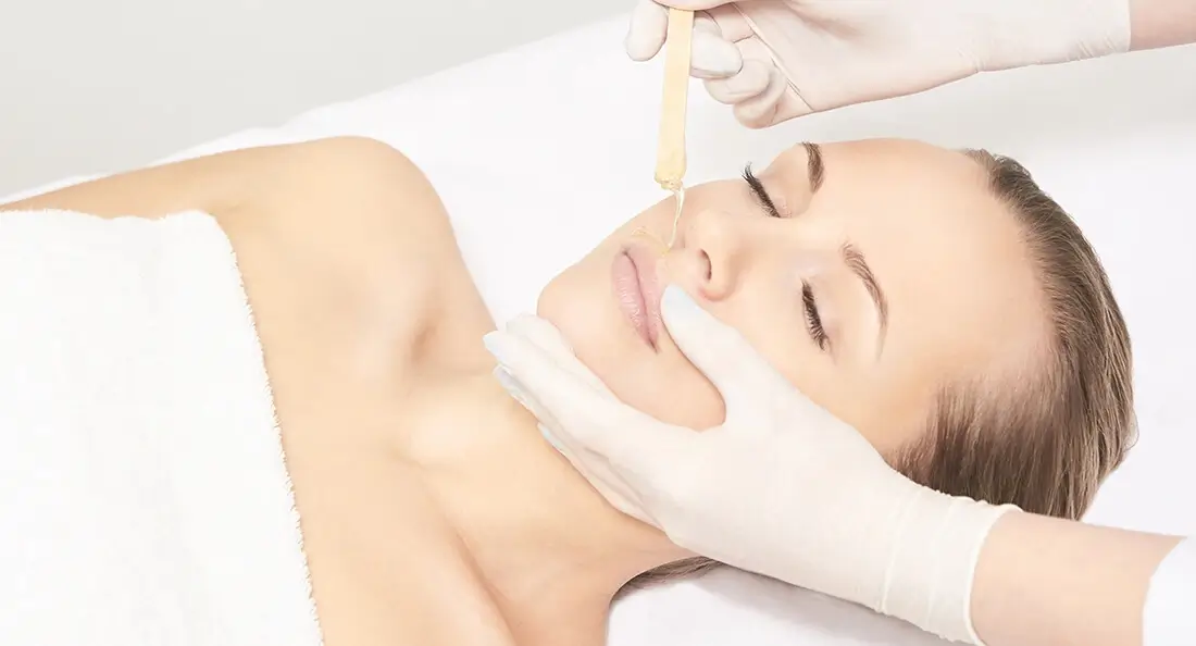 waxing hair removal from woman body wax epilation spa procedure procedure beautician female mustache