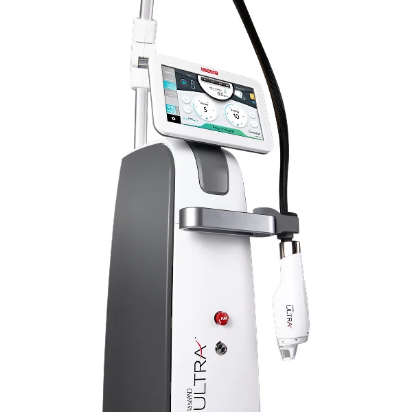Machine ultrasonique pour traiter les cheveux et la peau, améliorant la texture cutanée avec Laser Ultra MD.